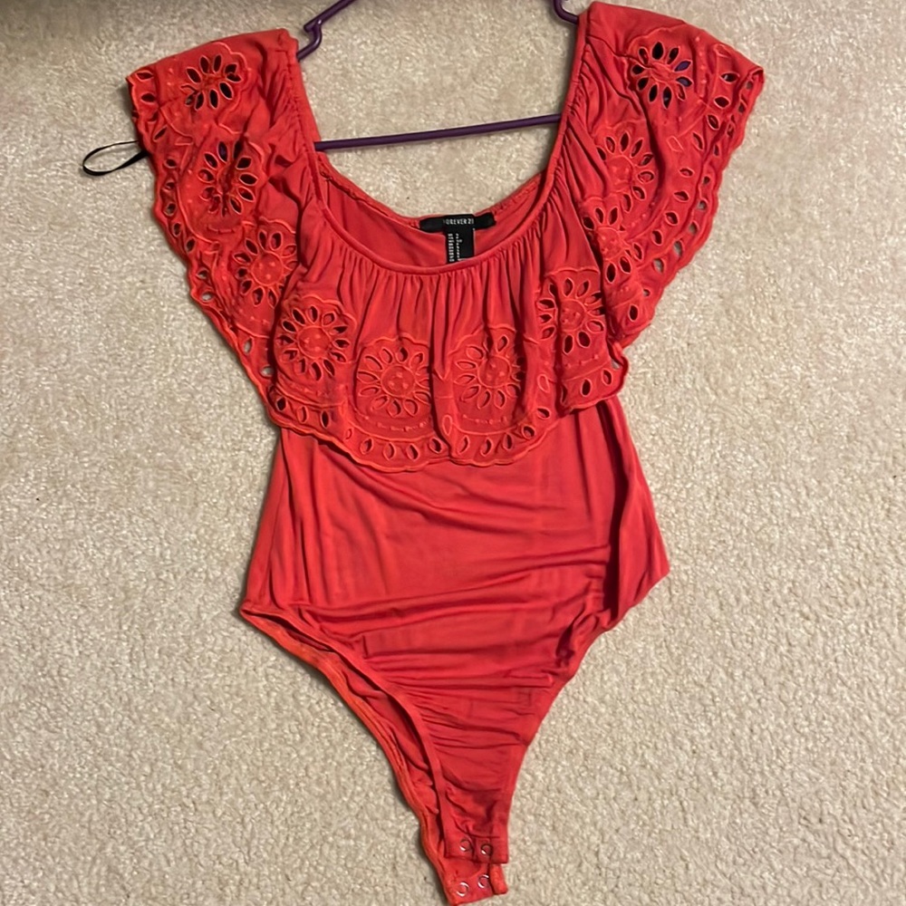 Orange forever 21 body suit